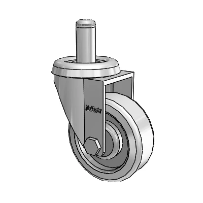 Razer Grip Ring Stem Swivel Caster with 2 x .75 Grey Rubber Wheel