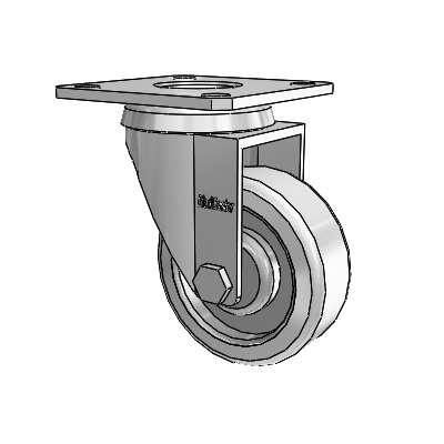 Razer Top Plate Swivel Caster with 2 x .75 Grey Rubber Wheel