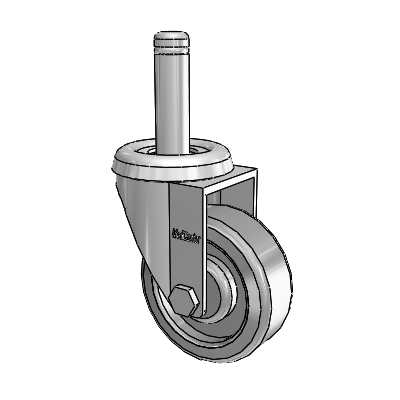 Razer Grip Ring Stem Swivel Caster with 2 x .75 Grey TPR Wheel