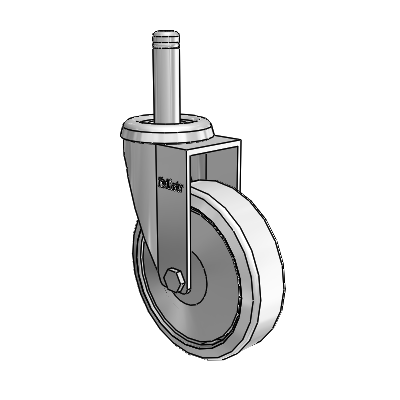 Razer Grip Ring Stem Swivel Caster with 3 x 0.8750 Grey Rubber Wheel