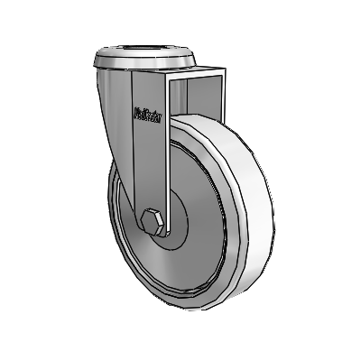 Razer Hollow Kingpin Swivel Caster with 3 x 0.8750 Grey Rubber Wheel