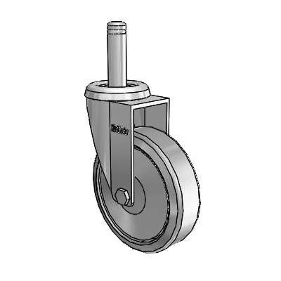 Razer Grip Ring Stem Swivel Caster with 3 x 0.8750 Grey TPR Wheel