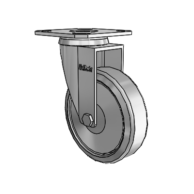 Razer Top Plate Swivel Caster with 3 x 0.8750 Grey TPR Wheel