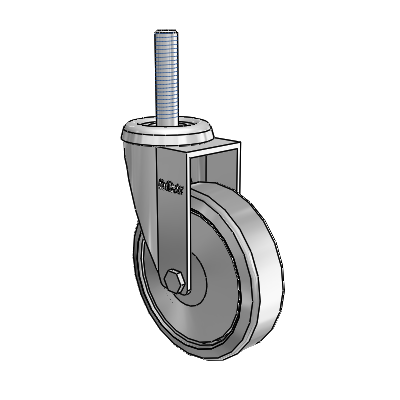Razer Threaded Stem Swivel Caster with 3 x 0.8750 Grey TPR Wheel