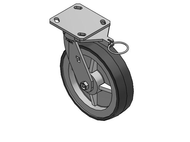 170 Series Top Plate Swivel Caster with 8 x 2 Grey Tread on Grey Polypropylene Core XA - Polyurethane (Polypropylene Core) Wheel