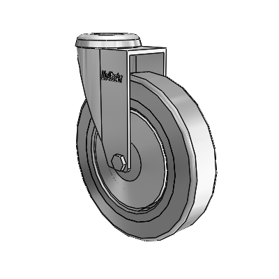 Razer Hollow Kingpin Swivel Caster with 4 x 0.8750 Grey TPR Wheel
