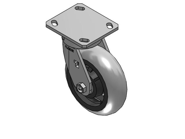 170 Series Top Plate Swivel Caster with 6 x 2 Grey Tread on Grey Core XP - X-treme Plus Solid Polyurethane Wheel