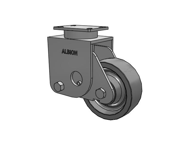 S310 Series Kingpinless Top Plate Rigid Caster with 8 x 3 Grey Polyurethane XP - X-treme Plus Solid Polyurethane Wheel