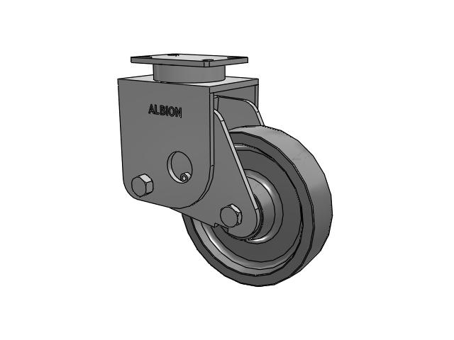 S310 Series Kingpinless Top Plate Rigid Caster with 10 x 2.5 Grey Polyurethane XP - X-treme Plus Solid Polyurethane Wheel