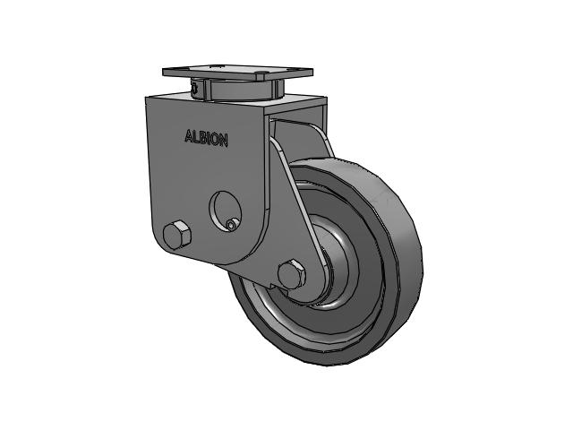 S310 Series Kingpinless Top Plate Swivel Caster with 10 x 2.5 Grey Polyurethane XP - X-treme Plus Solid Polyurethane Wheel