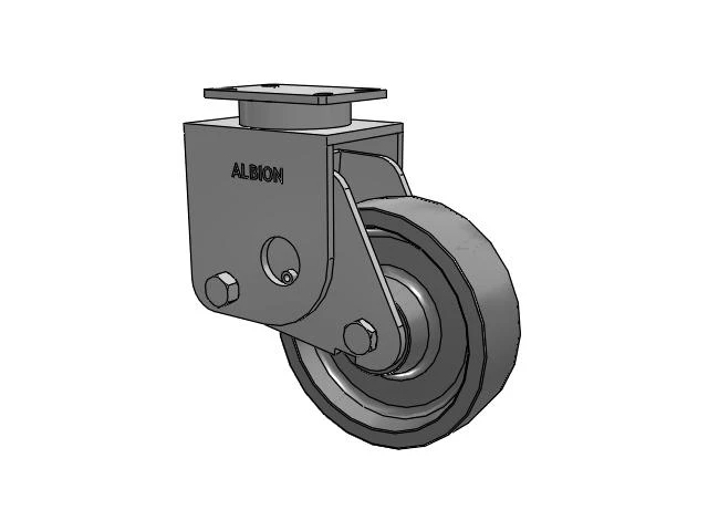 S310 Series Kingpinless Top Plate Rigid Caster with 10 x 3 Grey Polyurethane XP - X-treme Plus Solid Polyurethane Wheel