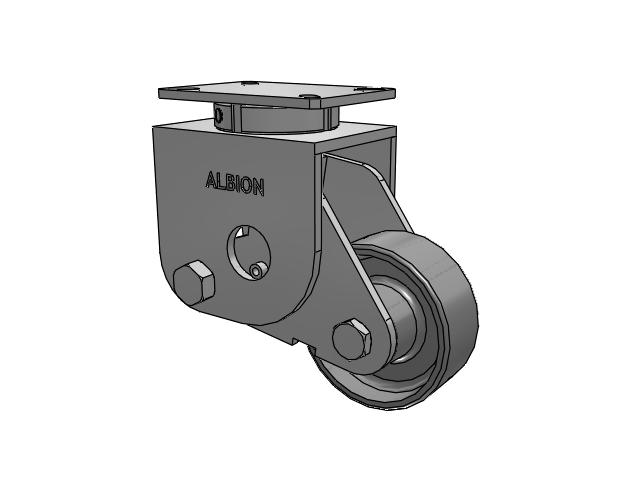S410 Series Kingpinless Top Plate Swivel Caster with 6 x 2.5 Clear Coat Enamel FS - Drop-Forged Steel Wheel