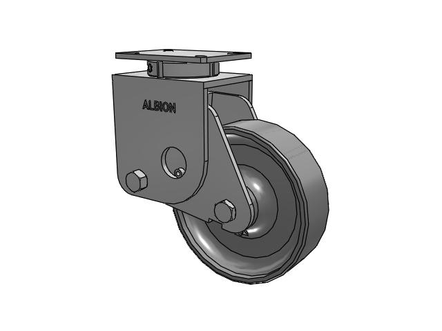 S410 Series Kingpinless Top Plate Swivel Caster with 10 x 3 Clear Coat Enamel FS - Drop-Forged Steel Wheel