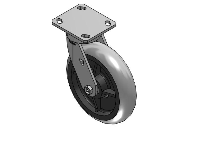 170 Series Top Plate Swivel Caster with 8 x 2 Grey Tread on Grey Core XP - X-treme Plus Solid Polyurethane Wheel