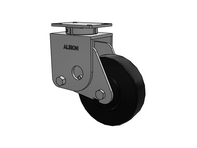 S410 Series Kingpinless Top Plate Swivel Caster with 10 x 2.5 Black Polymer NX - Trionix High Impact Polymer Wheel