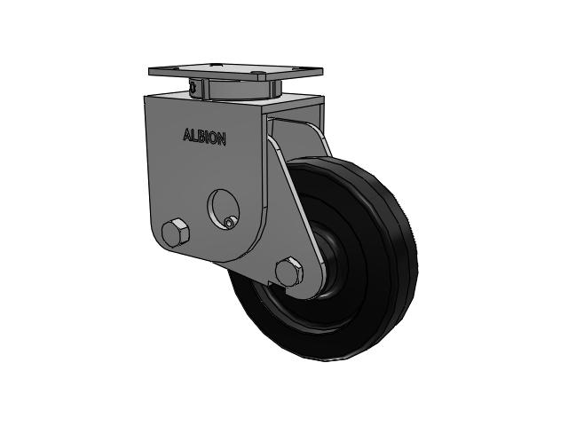 S410 Series Kingpinless Top Plate Swivel Caster with 10 x 2.5 Black Phenolic Resin TM - Phenolic Wheel
