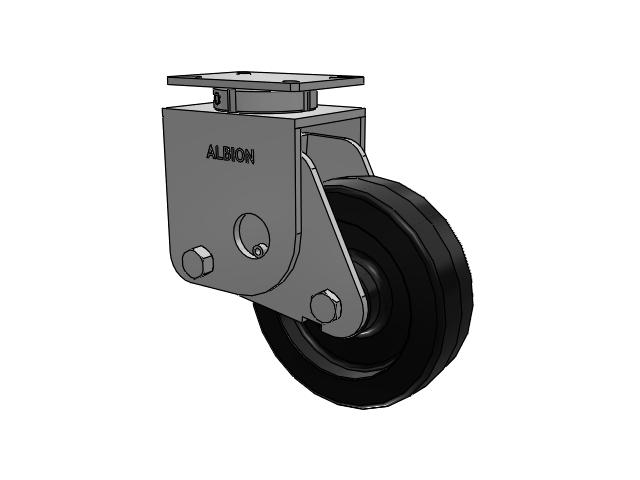 S410 Series Kingpinless Top Plate Swivel Caster with 10 x 3 Black Phenolic Resin TM - Phenolic Wheel