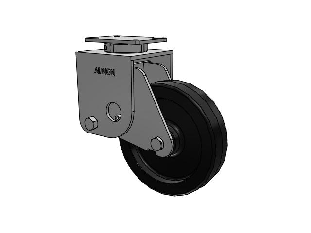 S410 Series Kingpinless Top Plate Swivel Caster with 12 x 3 Black Phenolic Resin TM - Phenolic Wheel