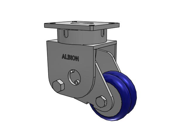 S610 Series Kingpinless Top Plate Swivel Caster with 6 x 3 Blue Tread on Aluminum Core EY - Swivel-EAZ (Crown) Wheel