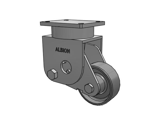 S610 Series Kingpinless Top Plate Rigid Caster with 6 x 2.5 Clear Coat Enamel FS - Drop-Forged Steel Wheel