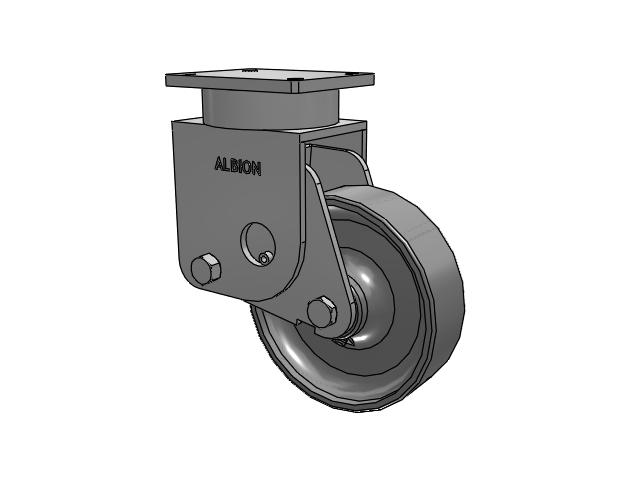 S610 Series Kingpinless Top Plate Rigid Caster with 10 x 3 Clear Coat Enamel FS - Drop-Forged Steel Wheel