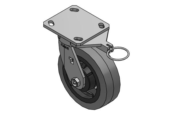 170 Series Top Plate Swivel Caster with 6 x 2 Grey Tread on Grey Core XS - Performa X-tra Soft Rubber (Flat) - Prevenz Antimicrobial Wheel