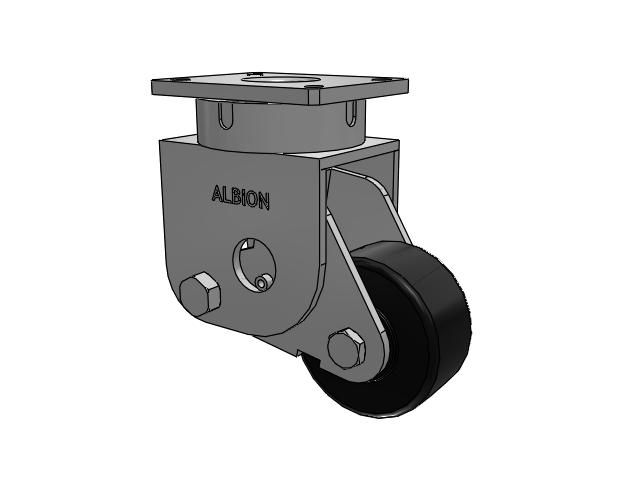 S610 Series Kingpinless Top Plate Swivel Caster with 6 x 3 Black Polymer NX - Trionix High Impact Polymer Wheel