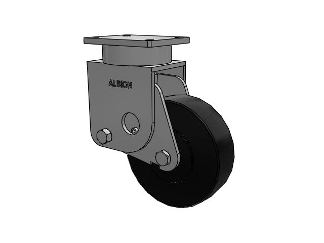 S610 Series Kingpinless Top Plate Rigid Caster with 10 x 3 Black Polymer NX - Trionix High Impact Polymer Wheel