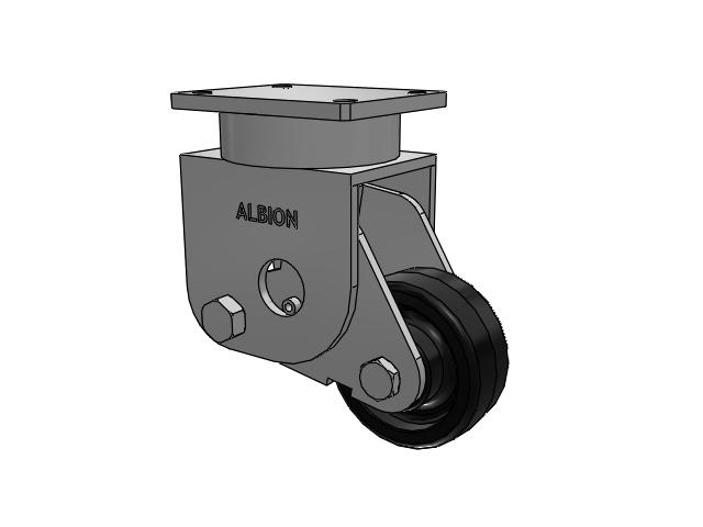 S610 Series Kingpinless Top Plate Rigid Caster with 6 x 2.5 Black Phenolic Resin TM - Phenolic Wheel