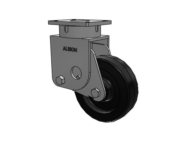 S610 Series Kingpinless Top Plate Swivel Caster with 10 x 3 Black Phenolic Resin TM - Phenolic Wheel
