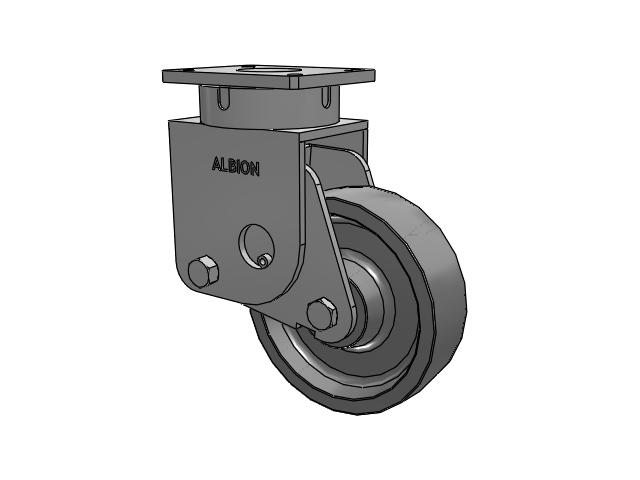 S610 Series Kingpinless Top Plate Swivel Caster with 10 x 3 Grey Polyurethane XP - X-treme Plus Solid Polyurethane Wheel