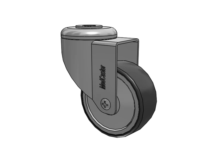 Stainless Steel Hollow Kingpin Caster with 3 x 1.25 Conductive Rubber Wheel