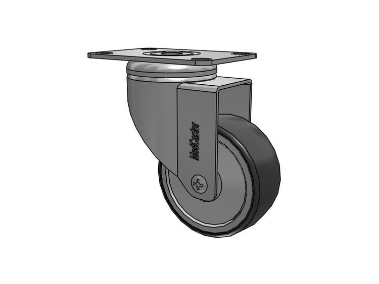 Stainless Steel Top Plate Swivel Caster with 3 x 1.25 Conductive Rubber Wheel