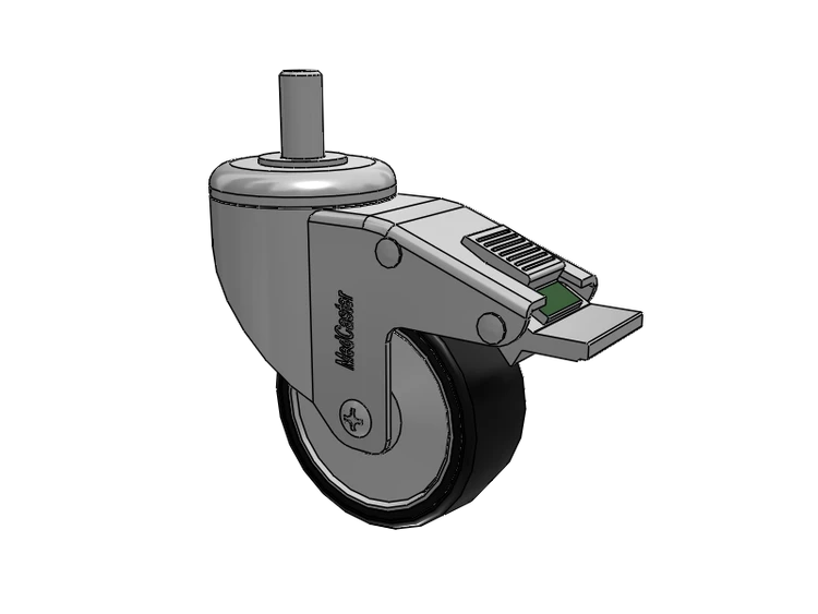 Stainless Steel Threaded Stem Swivel Caster with 3 x 1.25 Polyurethane TPU Wheel and Directional Lock Brake