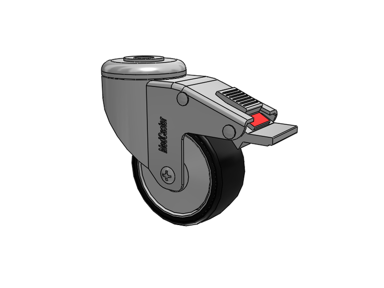 Stainless Steel Hollow Kingpin (Unassembled Caster) Swivel Caster with 3 x 1.25 Polyurethane TPU Wheel and Total Lock Brake