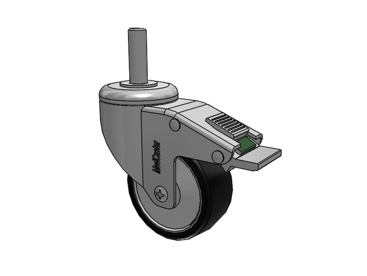 Stainless Steel Threaded Stem Swivel Caster with 3 x 1.25 Polyurethane TPU Wheel and Directional Lock Brake