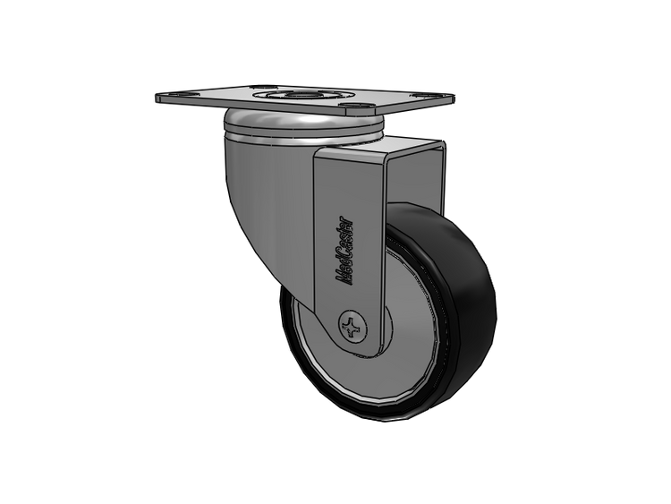 Stainless Steel Top Plate Swivel Caster with 3 x 1.25 Polyurethane TPU Wheel
