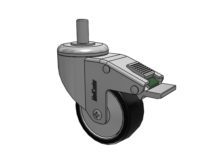 Stainless Steel Threaded Stem Swivel Caster with 3 x 1.25 Polyurethane TPU Wheel and Directional Lock Brake