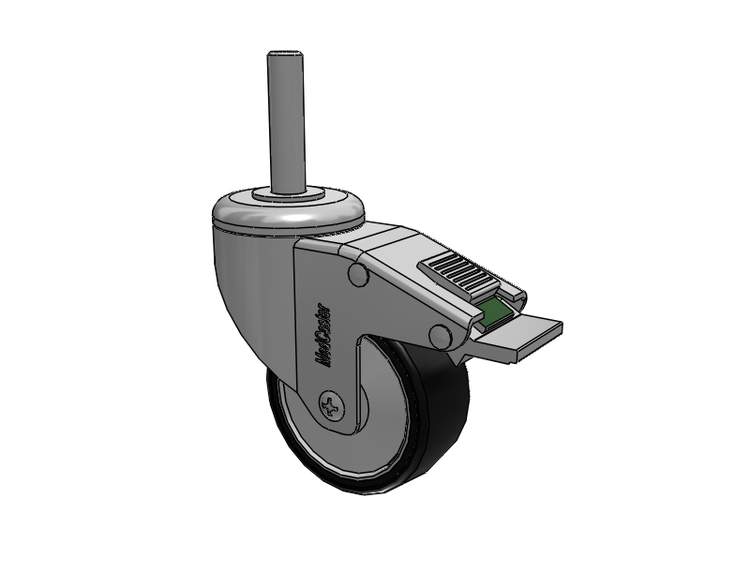 Stainless Steel Threaded Stem Swivel Caster with 3 x 1.25 Polyurethane TPU Wheel and Directional Lock Brake