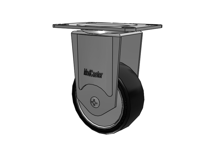 Stainless Steel Top Plate Rigid Caster with 3 x 1.25 Polyurethane TPU Wheel