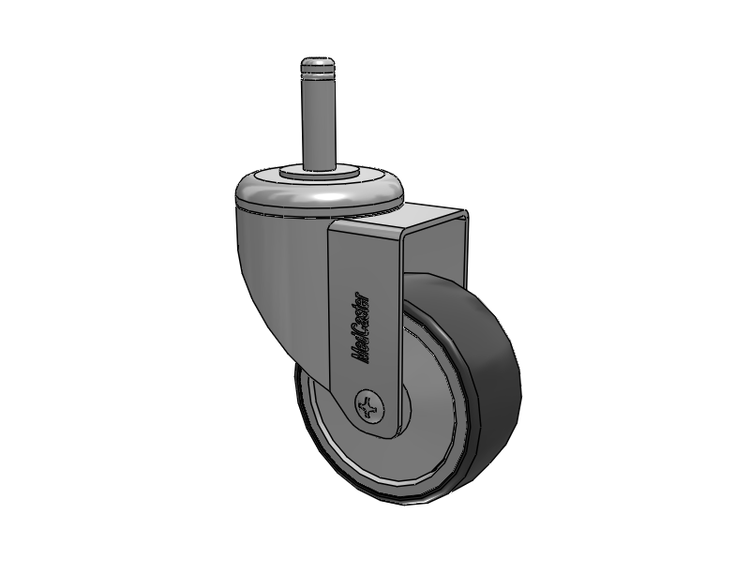 Stainless Steel Grip Ring Stem Swivel Caster with 3 x 1.25 Thermoplastic Rubber Wheel