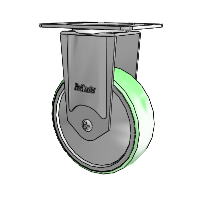 Stainless Steel Top Plate Rigid Caster with 4 x 1.25 Antimicrobial Rubber Wheel