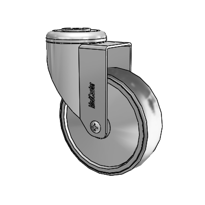 Stainless Steel Hollow Kingpin (Unassembled Caster) Swivel Caster with 4 x 1.25 Conductive Rubber Wheel