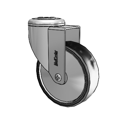 Stainless Steel Hollow Kingpin (Unassembled Caster) Swivel Caster with 4 x 1.25 Polyurethane TPU Wheel
