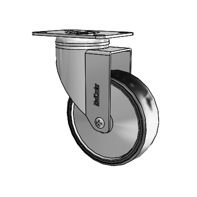 Stainless Steel Top Plate Swivel Caster with 4 x 1.25 Polyurethane TPU Wheel