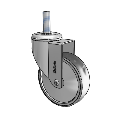 Stainless Steel Threaded Stem Swivel Caster with 4 x 1.25 Thermoplastic Rubber Wheel