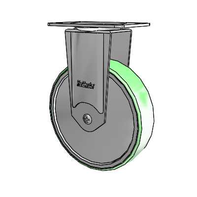 Stainless Steel Top Plate Rigid Caster with 5 x 1.25 Antimicrobial Rubber Wheel