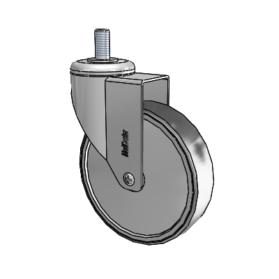 Stainless Steel Threaded Stem Swivel Caster with 5 x 1.25 Conductive Rubber Wheel