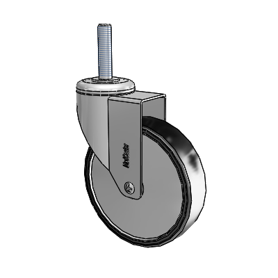 Stainless Steel Threaded Stem Swivel Caster with 5 x 1.25 Polyurethane TPU Wheel