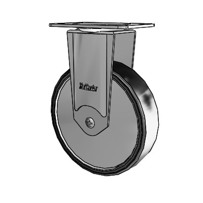 Stainless Steel Top Plate Rigid Caster with 5 x 1.25 Polyurethane TPU Wheel